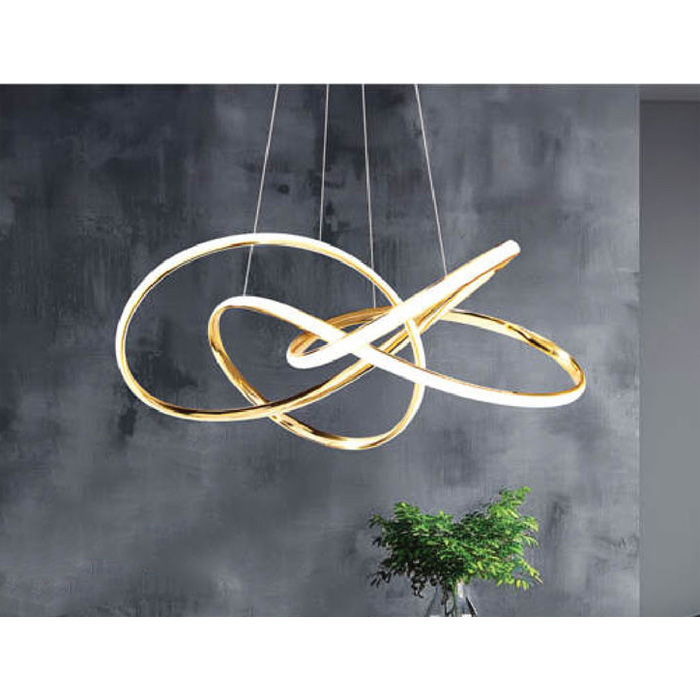 Đèn thả trang trí Andora Ø600*H1200 - Thân xi vàng bóng LED 3 CĐ