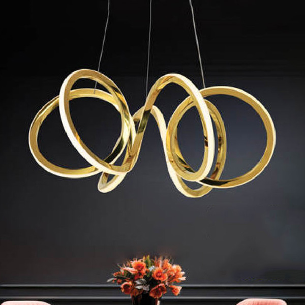 Đèn thả trang trí Andora Ø600*H1500 - Thân xi vàng bóng LED 3 CĐ