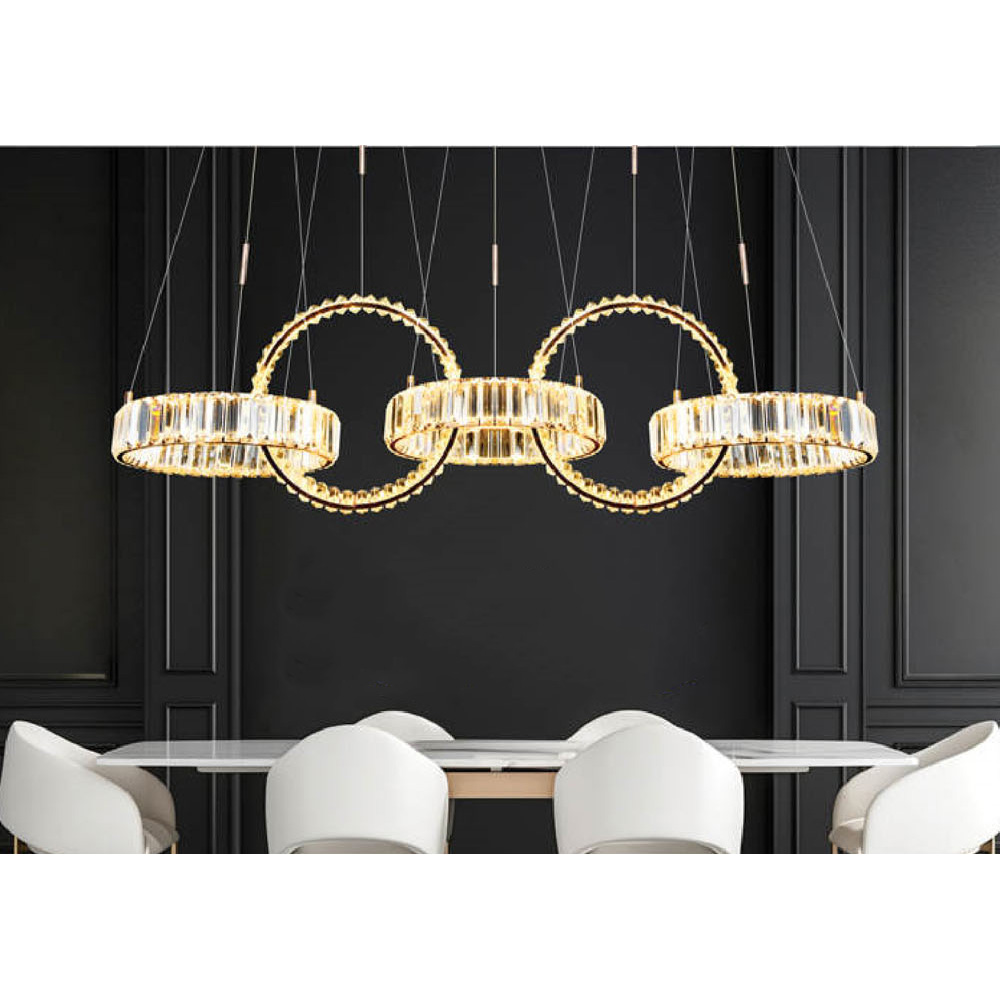 Đèn thả pha lê Andora L1200*H380 + 1000 - 380*5 LED CĐ