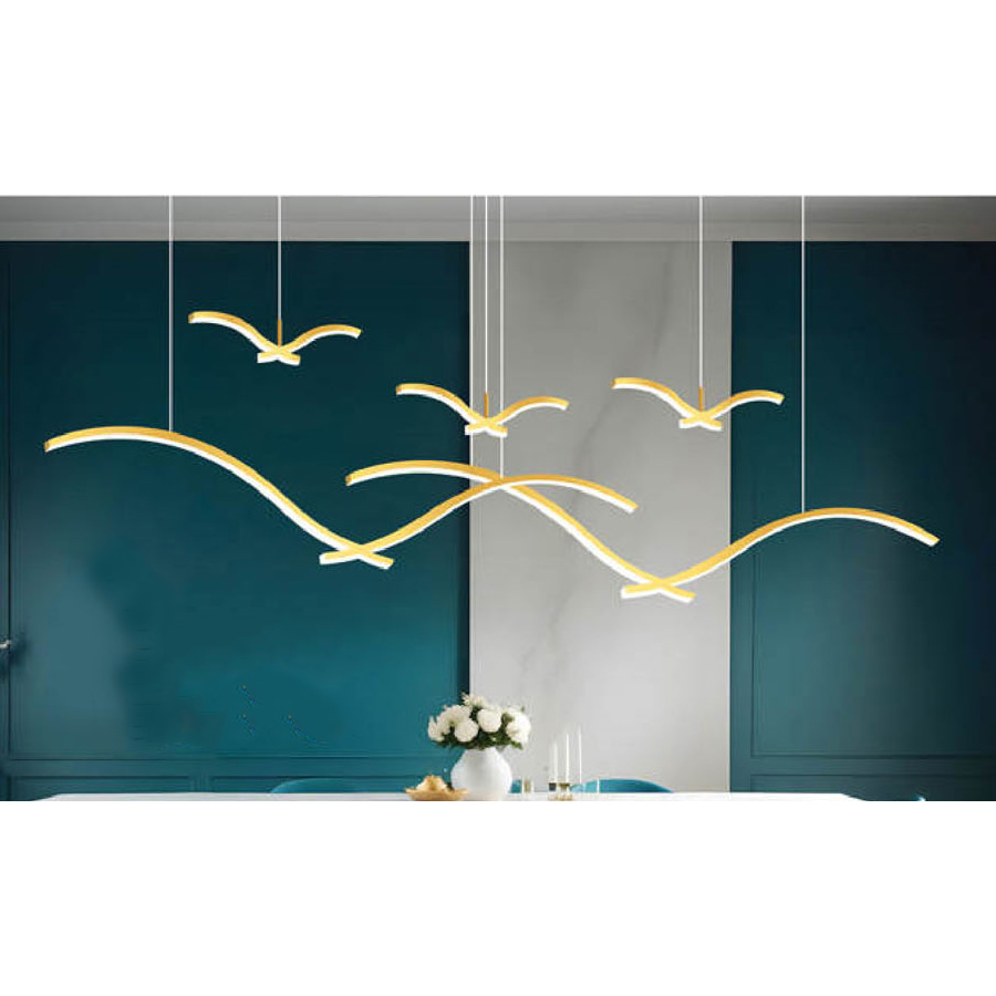 Đèn thả trang trí Andora L1000*H1200 - Thân xi vàng bóng LED 3 CĐ