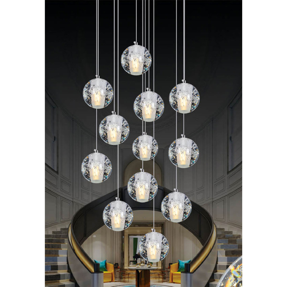 Đèn thả trang trí Andora Ø500 x H3000 - G4*12 (có bóng)