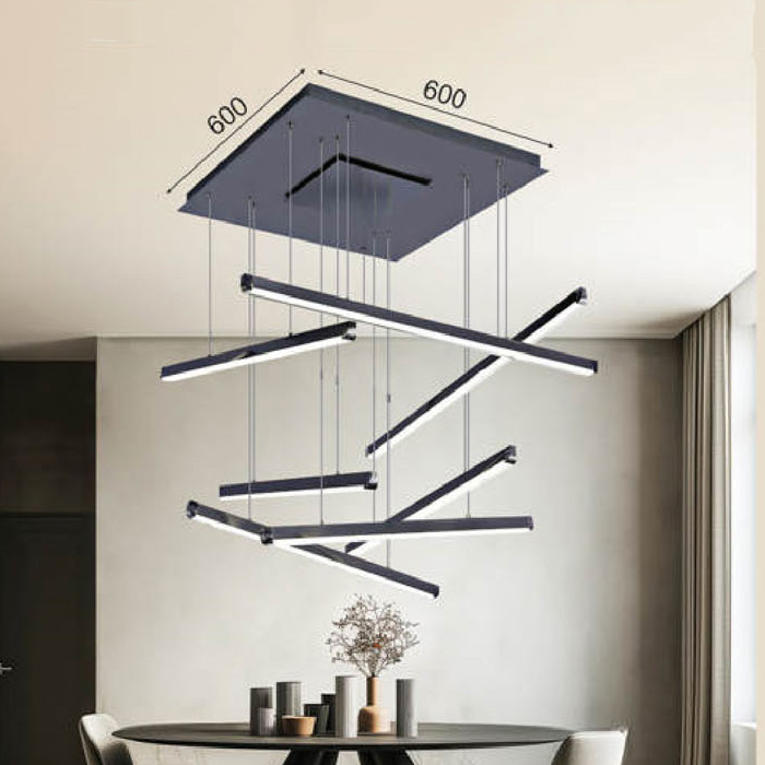 Đèn thả trang trí Andora Đế: 600*600, Đèn: ( dài L830, ngắn L630 ) * 7 LED 3 CĐ