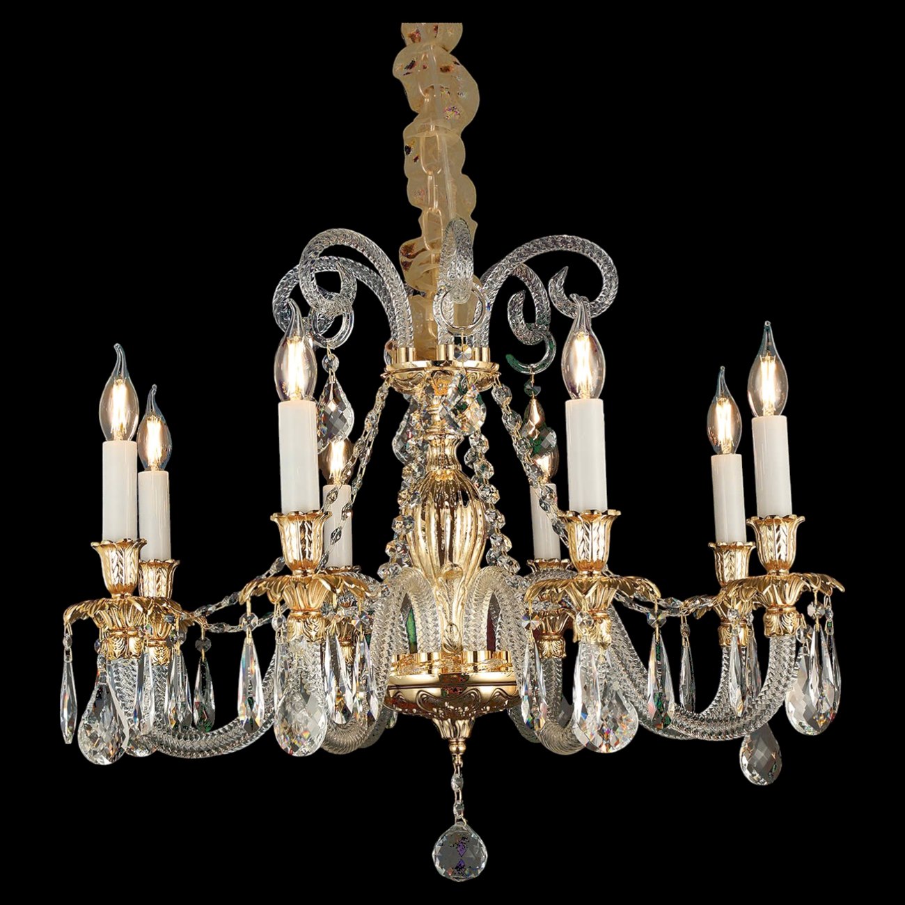 Đèn chùm pha lê K9 cao cấp - Thân đồng 355 DECOR Ø740*H640 - E14*8