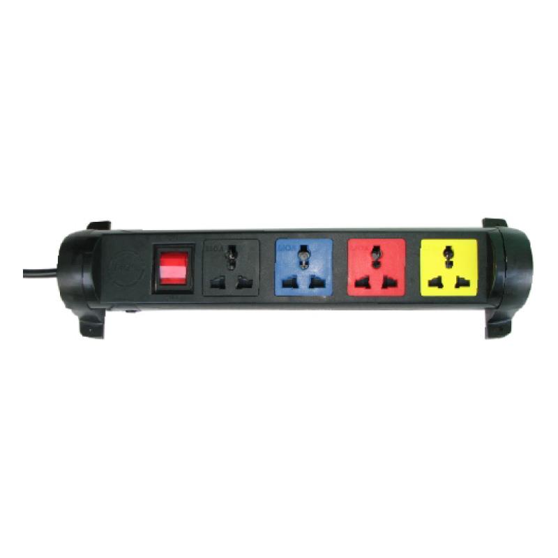 Ổ cắm kéo dài đa năng xoay LiOa 4 ổ cắm màu đen