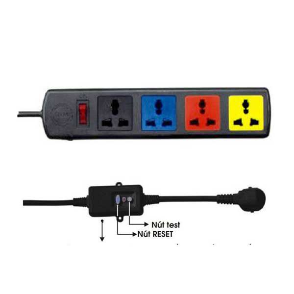 Ổ cắm kéo dài đa năng có thiết bị chống giật 4 ổ-3 lõi-3m 4D33NCG