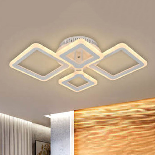 Đèn ốp trần trang trí Andora vuông Ø600 x 370 - LED 3 CĐ + Remote