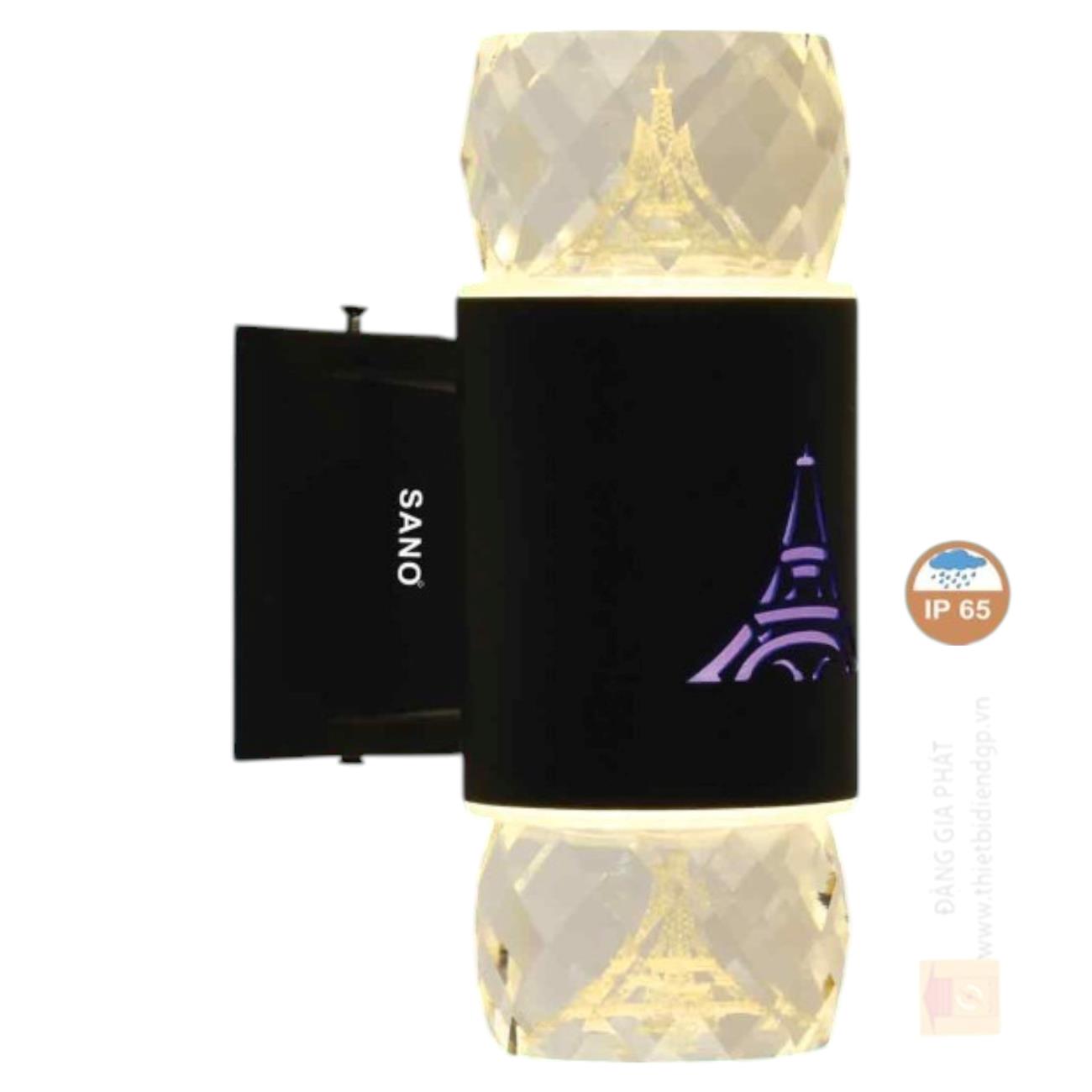 Đèn vách gắn cổng Sano LED 9W*2+3W - 3 màu - Ø90*H210