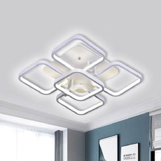 Đèn ốp trần trang trí Andora vuông Ø600 - LED 3 CĐ + Remote