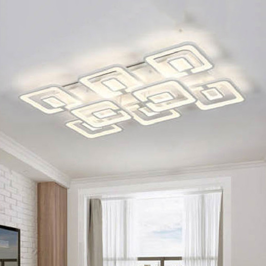 Đèn ốp trần trang trí Andora vuông Ø800 x 600 - LED 3 CĐ + Remote