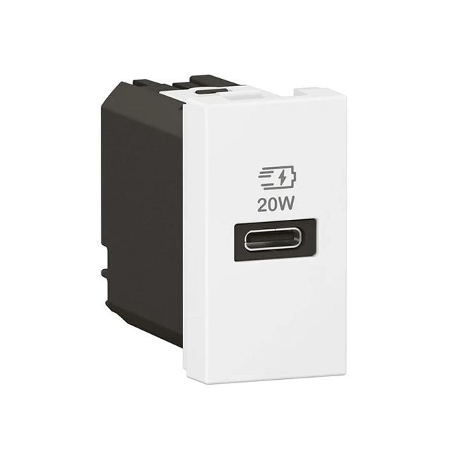 Ổ sạc USB đơn type C, 20W, 1 mô-đun