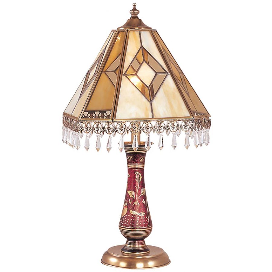 Đèn ngủ để bàn đồng Pha lê Tiffany phục hưng Venus 600158-01A
