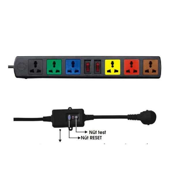 Ổ cắm kéo dài đa năng có thiết bị chống giật 6ổ-3 lõi-3m 6D33NCG