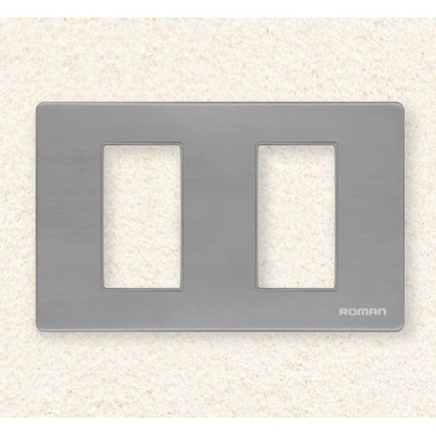 Mặt che 2 lỗ Roman GA02N-GS màu Grey Sần