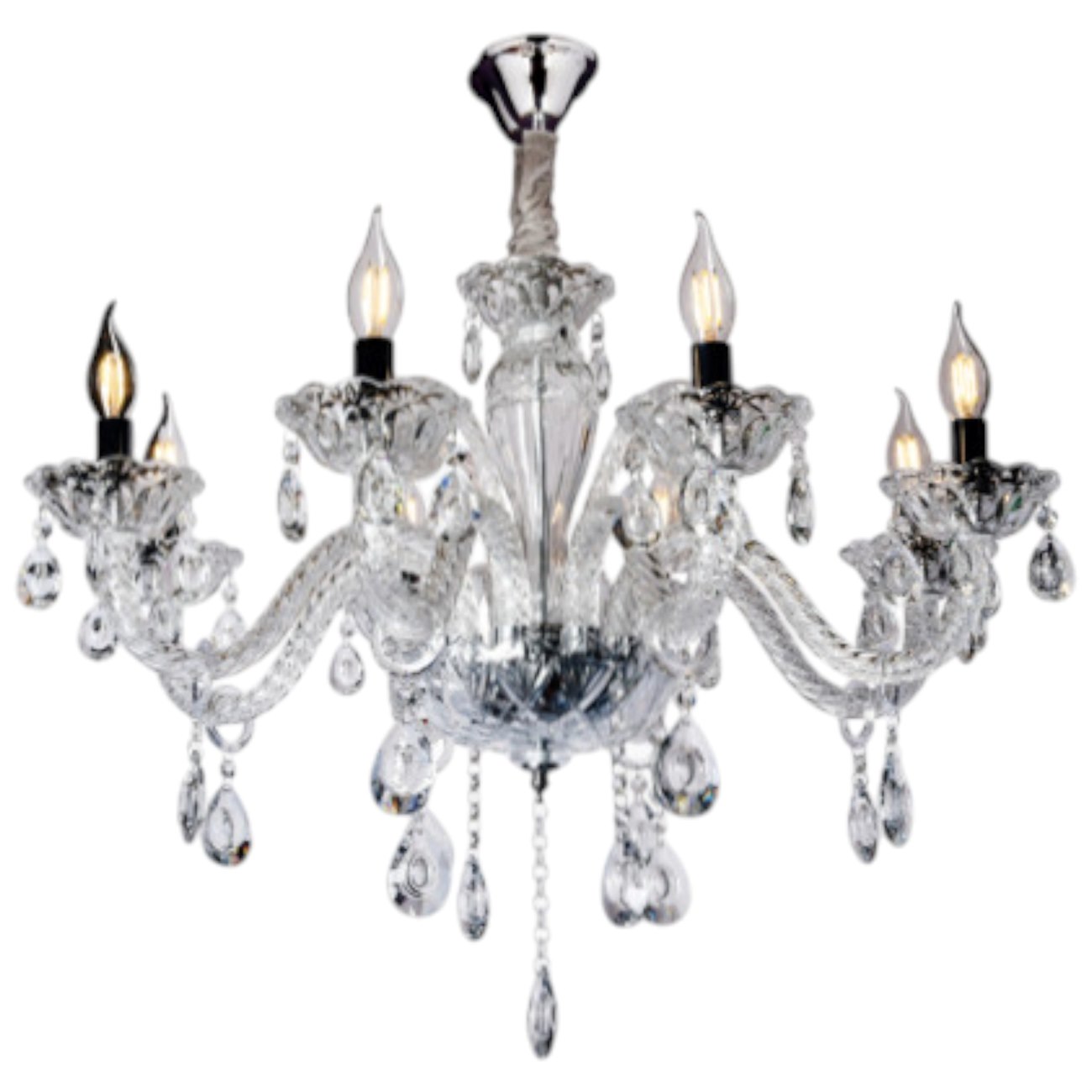 Đèn chùm pha lê Andora Ø720*H530+400-E14*8 (Pha Lê Trong)