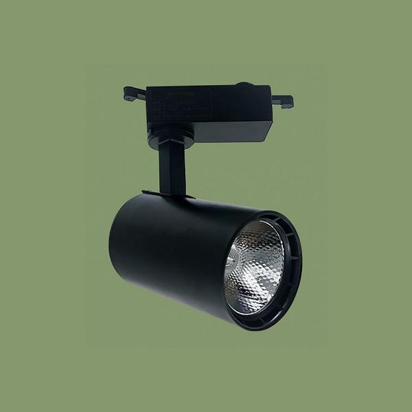 Đèn chiếu điểm thanh ray Led COB 20W, 6000K-4000K vỏ đen - Ø78*118
