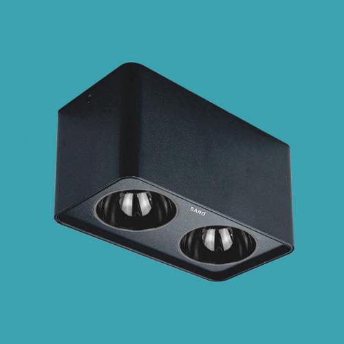 Đèn ốp nổi vuông Led 12W x 2 - 6000K - 4000K - Ø202*L108*H110 - vỏ đen