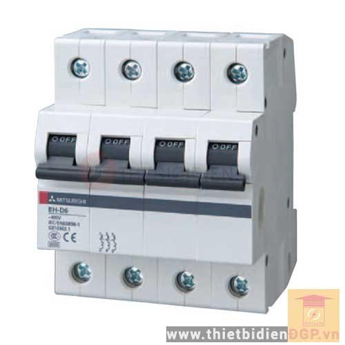 MCB Mitsubishi loại tiêu chuẩn BH-D6 4P 6kA C N