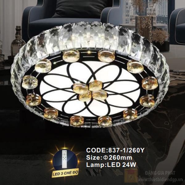 Đèn mâm pha lê Slister Ø260mm - LED 24W - 3 CĐ