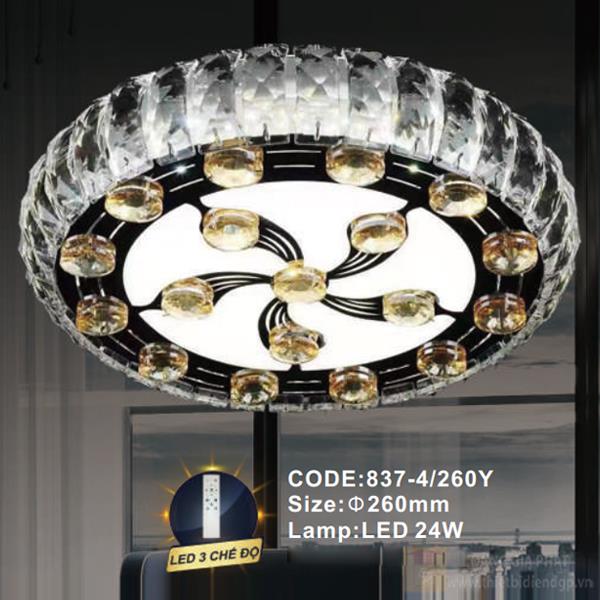 Đèn mâm pha lê Slister Ø260mm - LED 24W - 3 CĐ