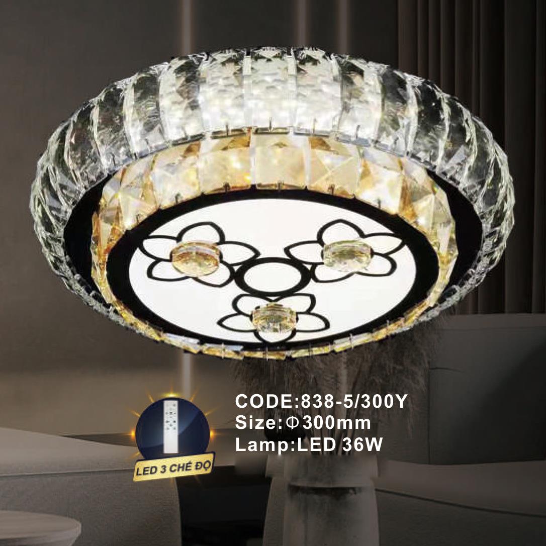 Đèn mâm pha lê Slister Ø300mm - LED 36W - 3 CĐ