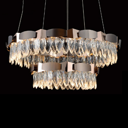 Đèn treo pha lê Slister Ø800+500*H320mm - LED 240W - 3 CĐ