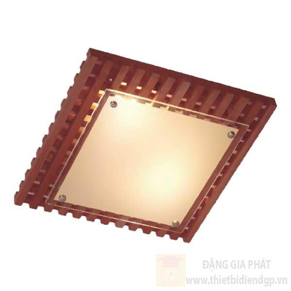 Đèn ốp trần gỗ led vuông L30*W30cm, ánh sáng chỉnh được 3 màu