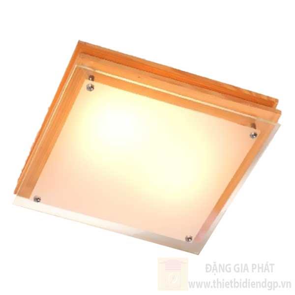 Đèn ốp trần gỗ led vuông L30*W30cm, ánh sáng chỉnh được 3 màu