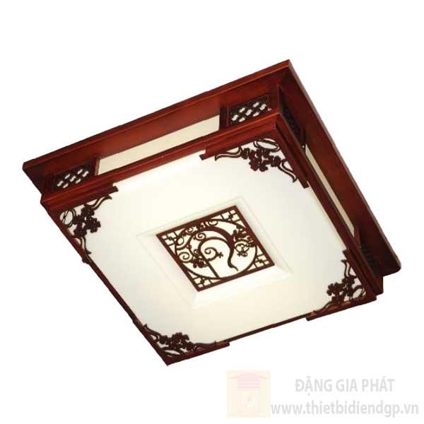Đèn ốp trần gỗ led vuông L45*W45cm, ánh sáng chỉnh được 3 màu