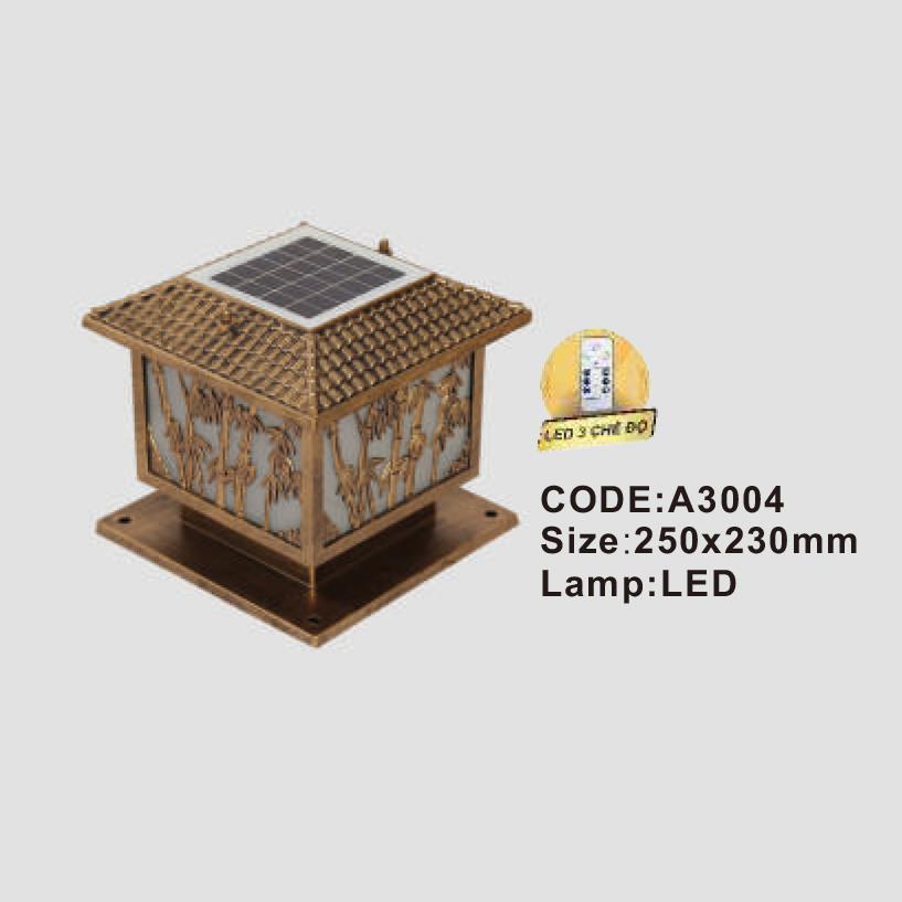 Đèn trụ cổng năng lượng mặt trời Slister 250*230mm - LED 3 CĐ