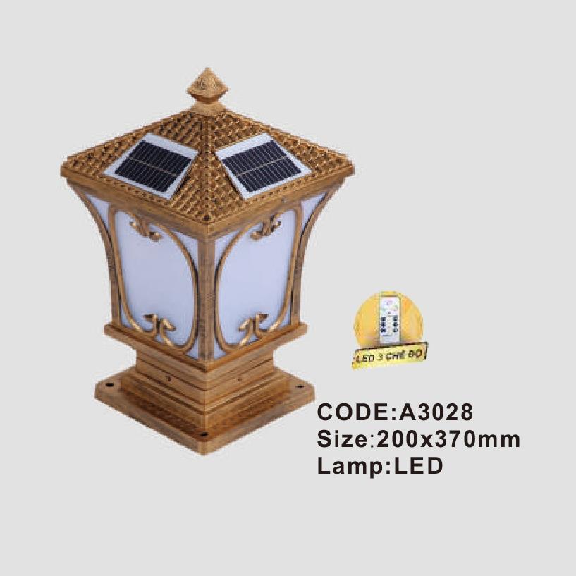 Đèn trụ cổng năng lượng mặt trời Slister 200*370mm - LED 3 CĐ