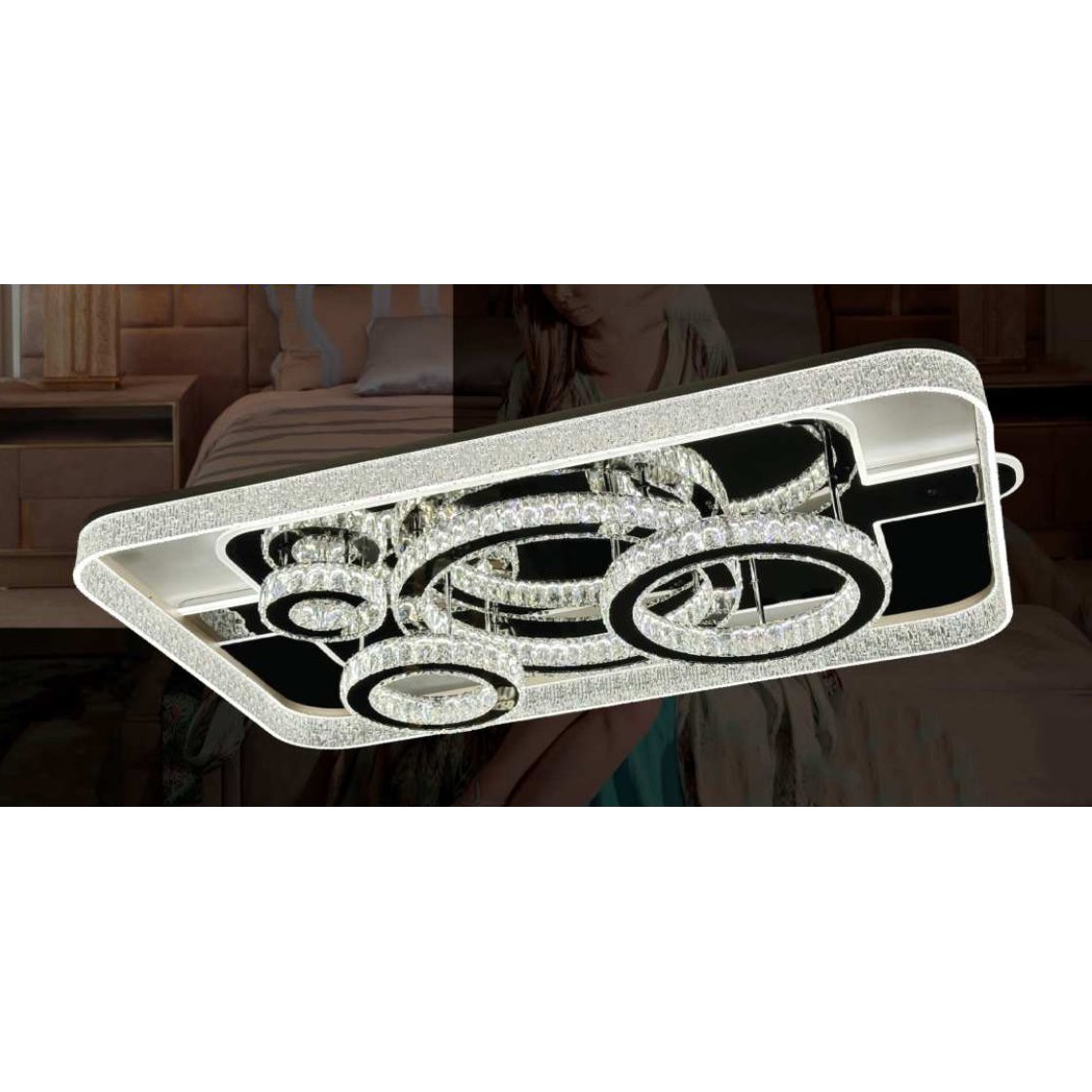 Đèn mâm ốp trần pha lê Veronia MPL-9736/1200 x 700 x H220
