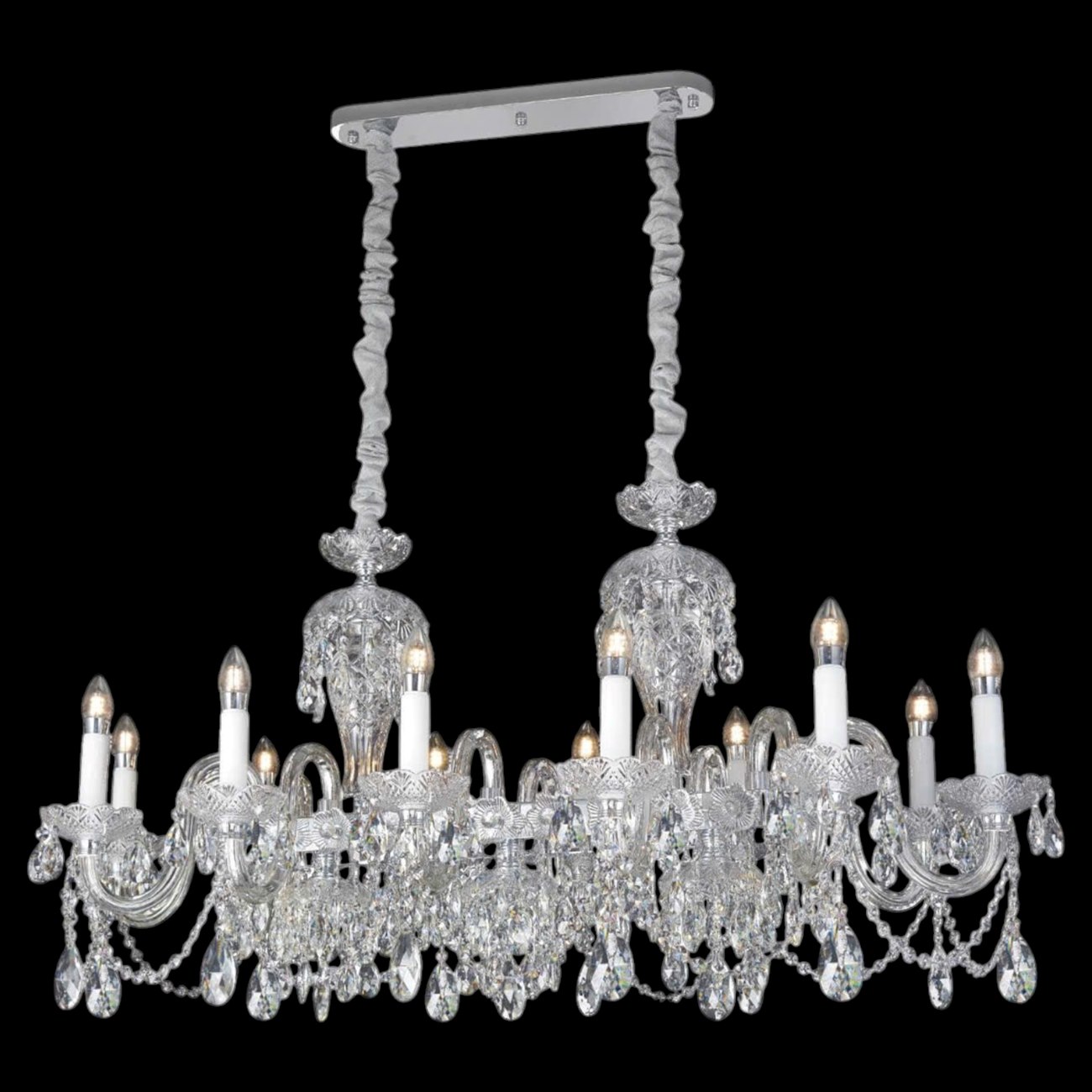 Đèn chùm pha lê K9 cao cấp 355 decor L1200*W620*H580 - E14*10