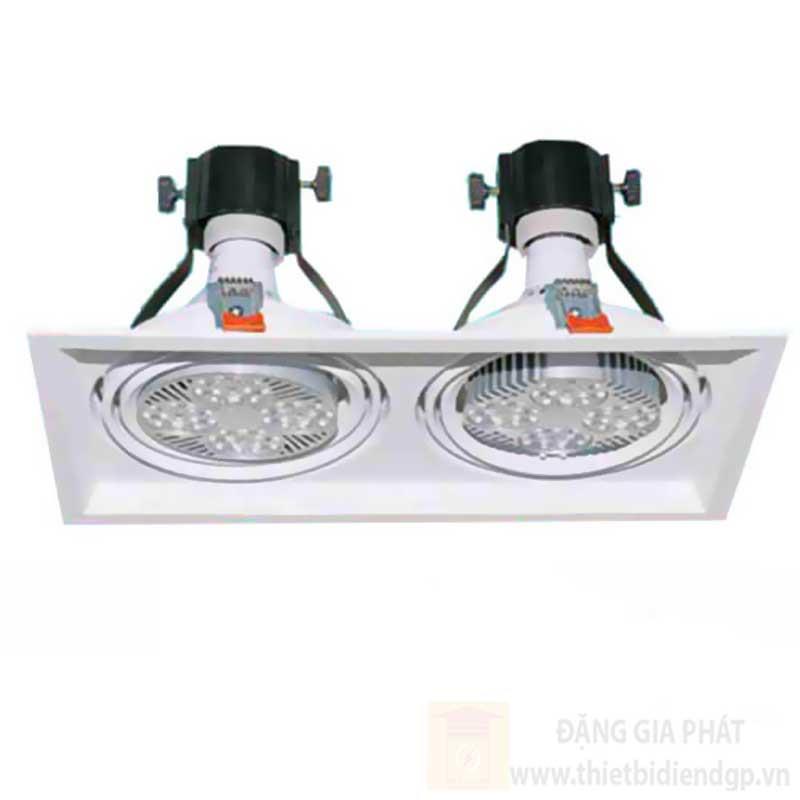 Đèn downlight âm trần hợp kim nhôm cao cấp vuông L330*W180*H140-35W*2, khoét lỗ Ø310*160