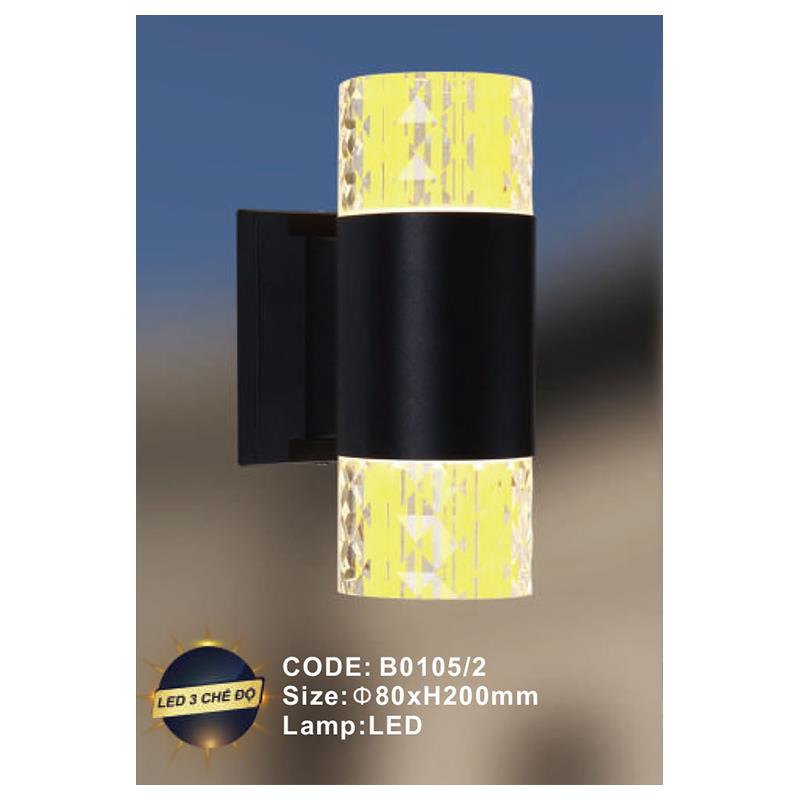Đèn tường trong nhà Slister Ø80*H200mm - LED 3 CĐ