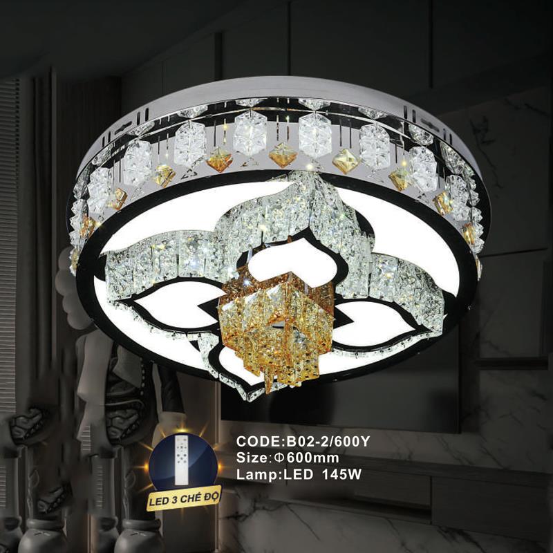 Đèn mâm pha lê Slister Ø600mm - LED 145W - 3 CĐ