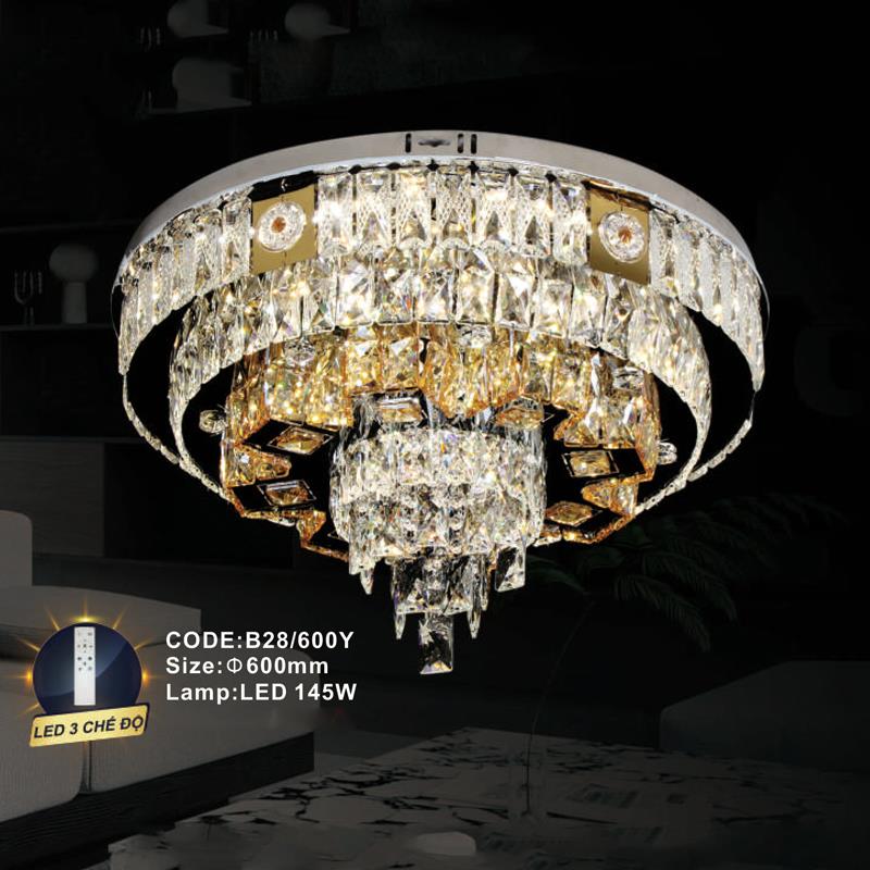 Đèn mâm pha lê Slister Ø600mm - LED 145W - 3 CĐ