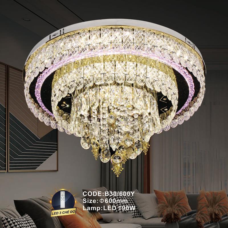Đèn mâm pha lê Slister Ø600mm - LED 190W - 3 CĐ