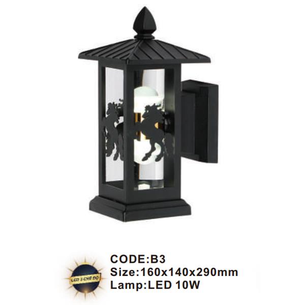 Đèn tường ngoài trời Slister 160*140*290mm - LED 10W - 3 chế độ