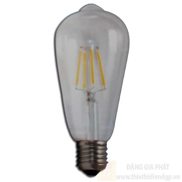 Bóng led Sano 4W, E27-2700K, Ø65*H150, ánh sáng trắng & vàng