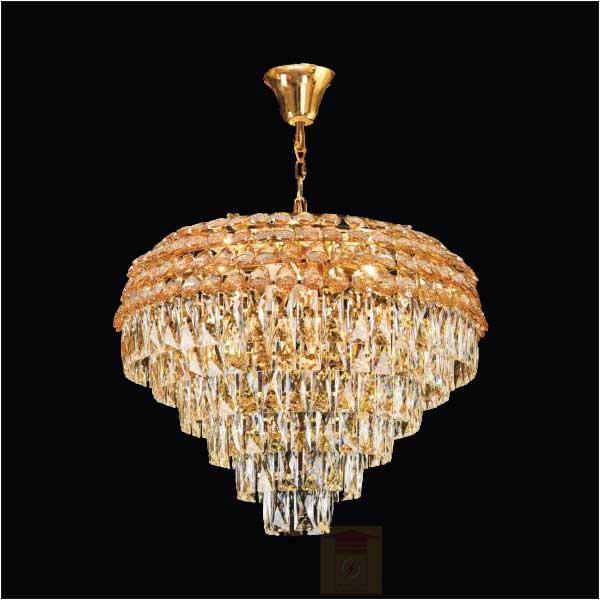 Đèn chùm pha lê Ø600*H450+300, E14*6 LED, 168 Hạt Dẹp, 185 Hạt tròn