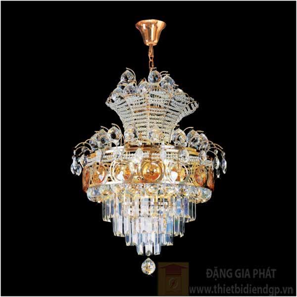 Đèn chùm pha lê Ø500*H600+300, E14*6 LED, 76 Hạt