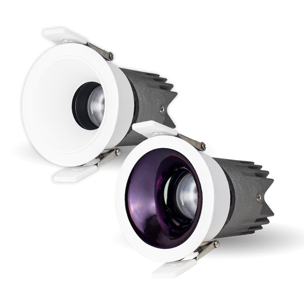 Đèn âm trần rọi AMETHYST (thạch anh tím) mặt viền kingled (DLRA Series) 7W