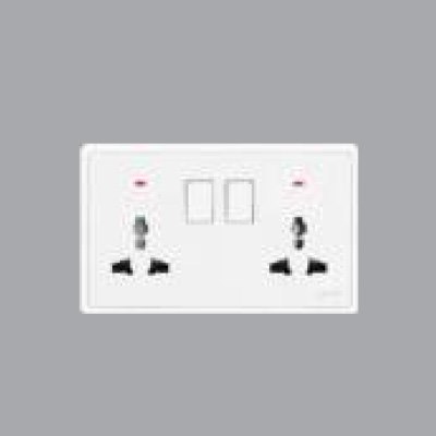 2 Công tắc 10A-250V+2 ổ cắm đa năng MPE S7MS2-W