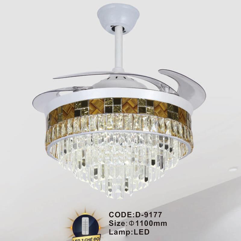 Quạt trần đèn cánh xếp trang trí Slister Ø1100mm - LED