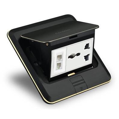 Ổ cắm âm sàn 3 chấu + 2 ổ mạng Grimma GFS32PC