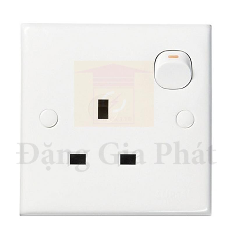 Bộ ổ cắm đơn 3 chấu 13A có công tắc, kiểu Anh
