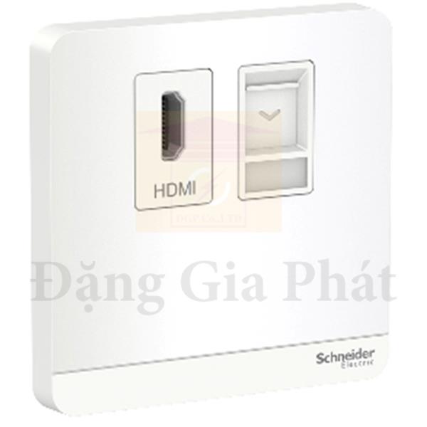 Bộ ổ cắm HDMI, mạng cat5e màu trắng