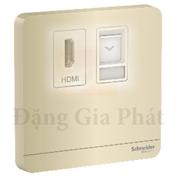 Bộ ổ cắm HDMI, mạng cat5e màu vàng ánh kim