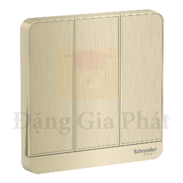 Bộ công tắc ba 1 chiều 16AX, có LED màu vàng