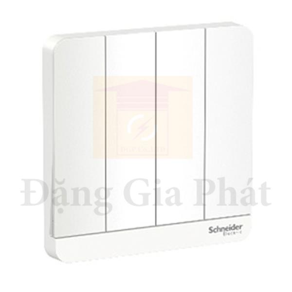 Bộ công tắc bốn 1 chiều 16AX, có LED màu trắng